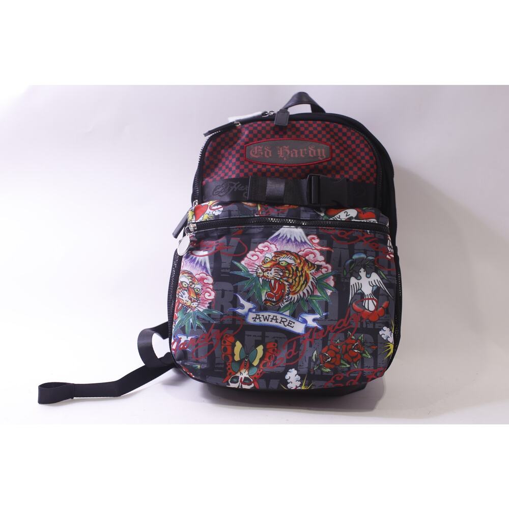 Ed Hardy Aware Backpack, Tiger Graphic Design, Casual, Fashion, ~ 250930-RO 1344